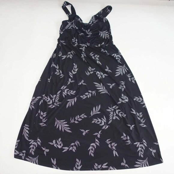 41 Hawthorn Dresses & Skirts - 41Hawthorn Women's Sleeveless A-Line Dress Size 1X Black White Floral Lined EUC